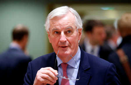 European Union's chief Brexit negotiator Michel Barnier attends an EU's General Affairs Council in Brussels, Belgium, March 20, 2018. REUTERS/Francois Lenoir