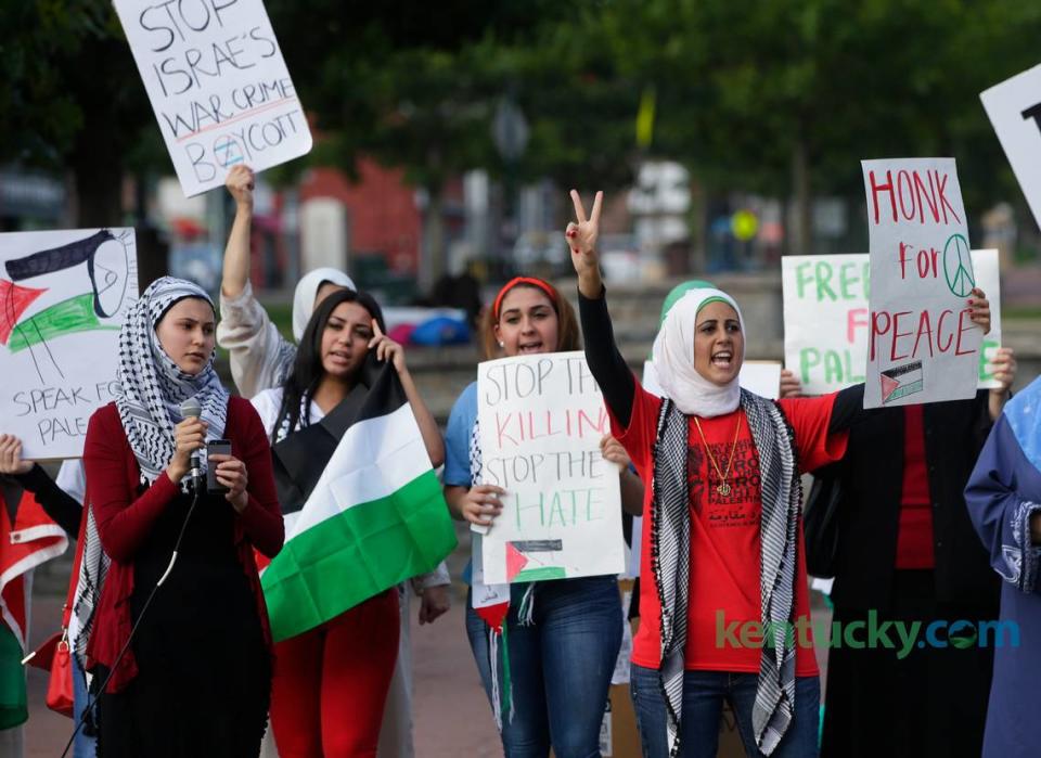 Protest between Palestine and Israel on Friday August 1, 2014 in Lexington, Ky. Photo by Mark Cornelison | Staff