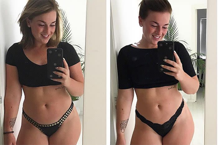 Fitnesstrainerin und Ernährungsberaterin Roos teilte auf Ihrem Instagram-Account neulich eine interessante Botschaft zum Thema Körperbild. (Bild: Instagram/fitroosje)