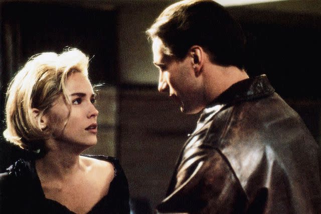 <p>Paramount/courtesy Everett </p> Sharon Stone and William Baldwin in 'Sliver'