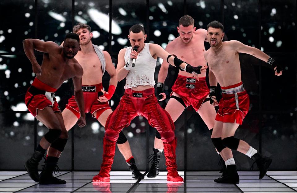 Olly Alexander performs during the Eurovision 2024 final (AFP via Getty Images)