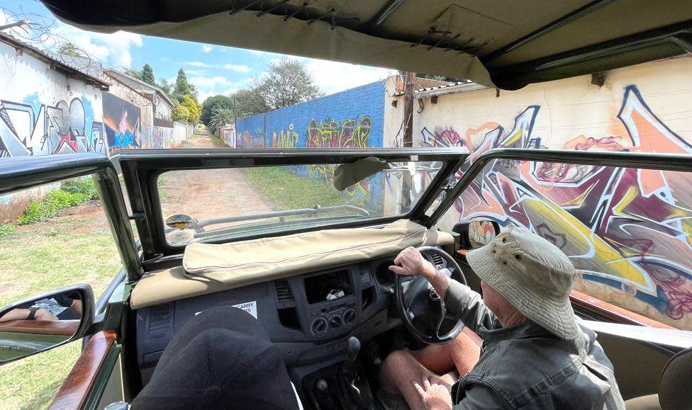 View from inside a jeep