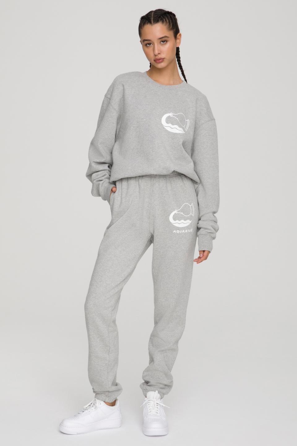 The Aquarius Zodiac Set from Good American. Sweatshirt $124 and sweatpants, $105. 