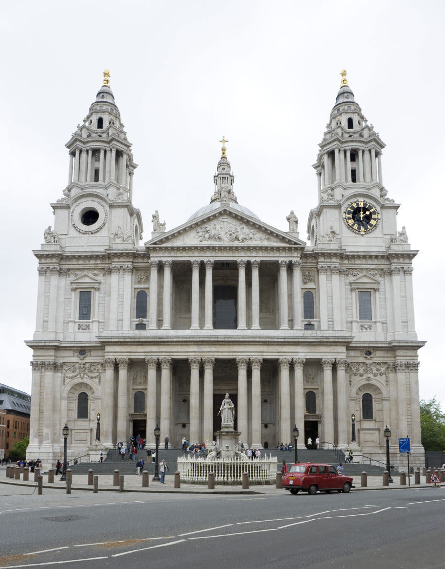 <em>Designed by a number of architects including Christopher Wren and Nicholas Hawksmoor in 1697.</em><br> "Aside from its long dominance of the London skyline, St. Paul's Cathedral has also influence urban development... certain sight lines allowing views of the famous dome must be kept unencumbered by other buildings."