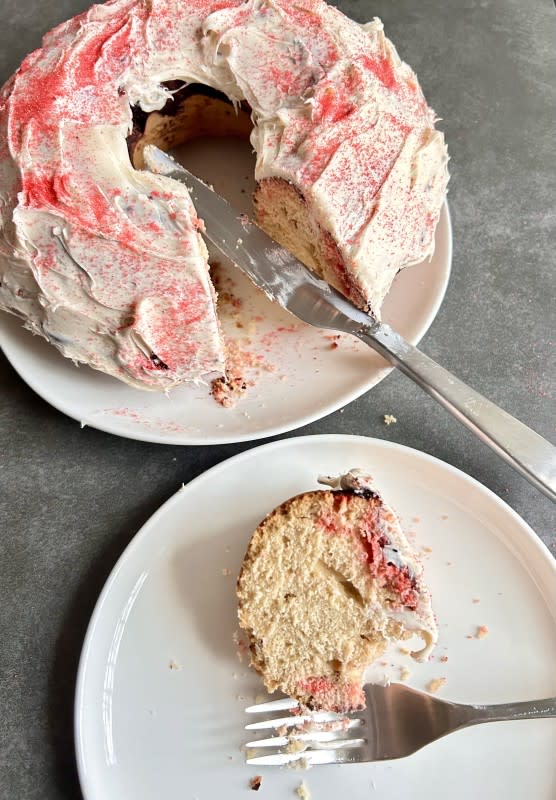 Patti LaBelle's Red Velvet Marble Cake Sliced<p>Courtesy of Choya Johnson</p>