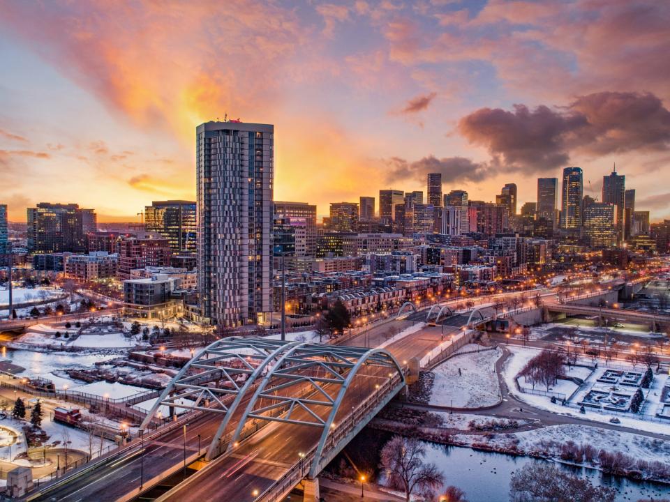 The skyline in downtown Denver.