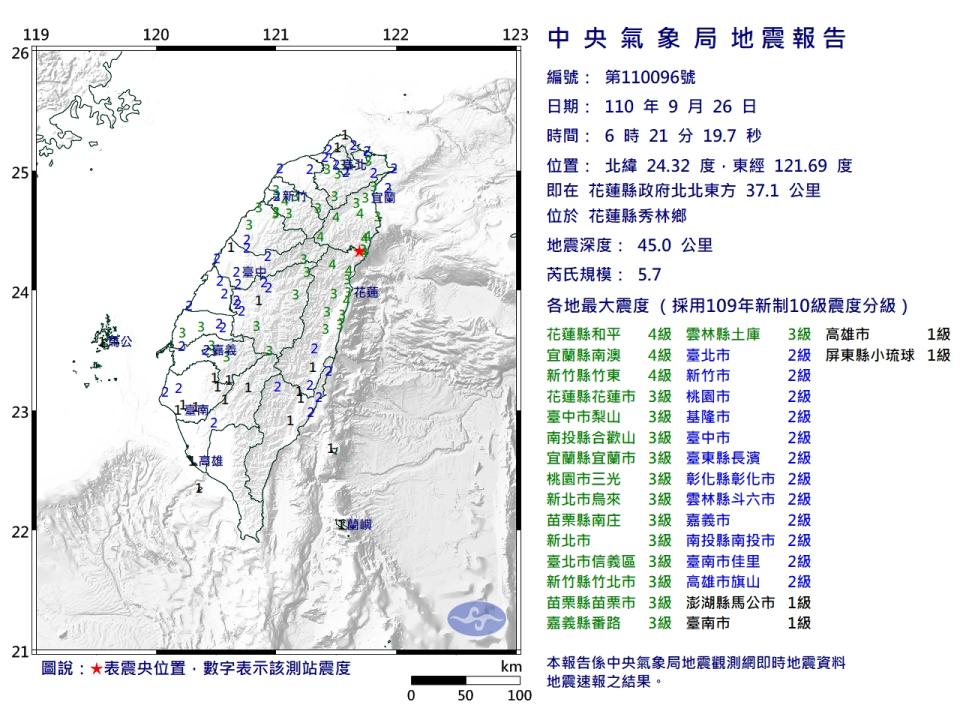 地震規模5.7