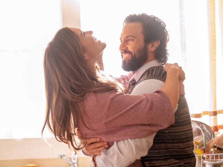 Mandy Moore and Milo Ventimiglia on "This Is Us."