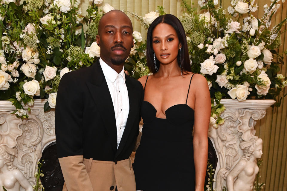 Azuka Ononye and Alesha Dixon attend the British Vogue and Tiffany & Co. Fashion and Film Party 2022 at Annabel's on March 13, 2022 in London, England.