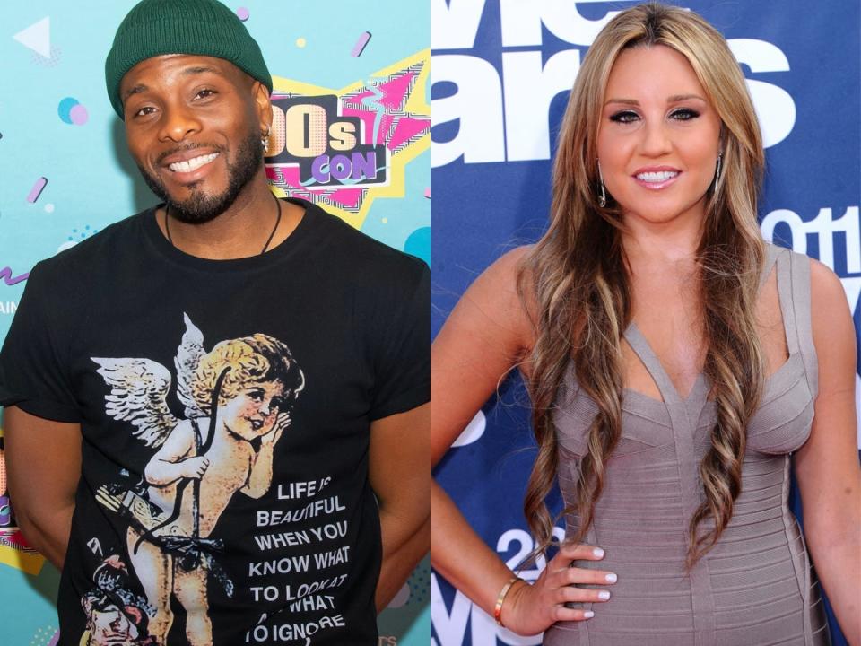 A side-by-side image of Kel Mitchell in 2023, and Amanda Bynes in 2011.