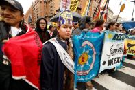 FILE PHOTO: Indigenous leaders participate in protest march and rally in Washington