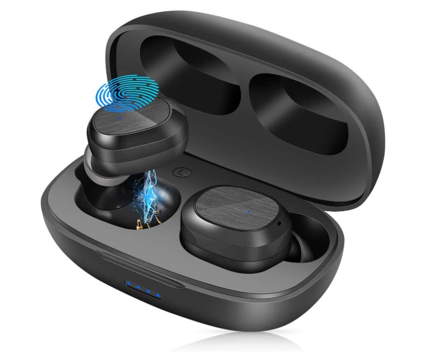 BassPal - Auricolari Bluetooth 5.1 impermeabili con custodia di ricarica