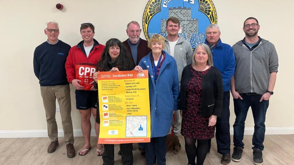 Isle of Wight County Press: From left: Sandown Mayor Paddy Lightfoot, Todd Miller, Cllrs Sue Betts, Frank Baldry, Heather Humby MBE, Toby Wilcock, Jenny Hicks, Ian Fletcher and Deputy Mayor Alex Lightfoot.