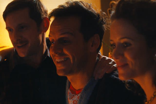 <p>Searchlight Pictures</p> Jamie Bell, Andrew Scott, and Claire Foy in 'All of Us Strangers'