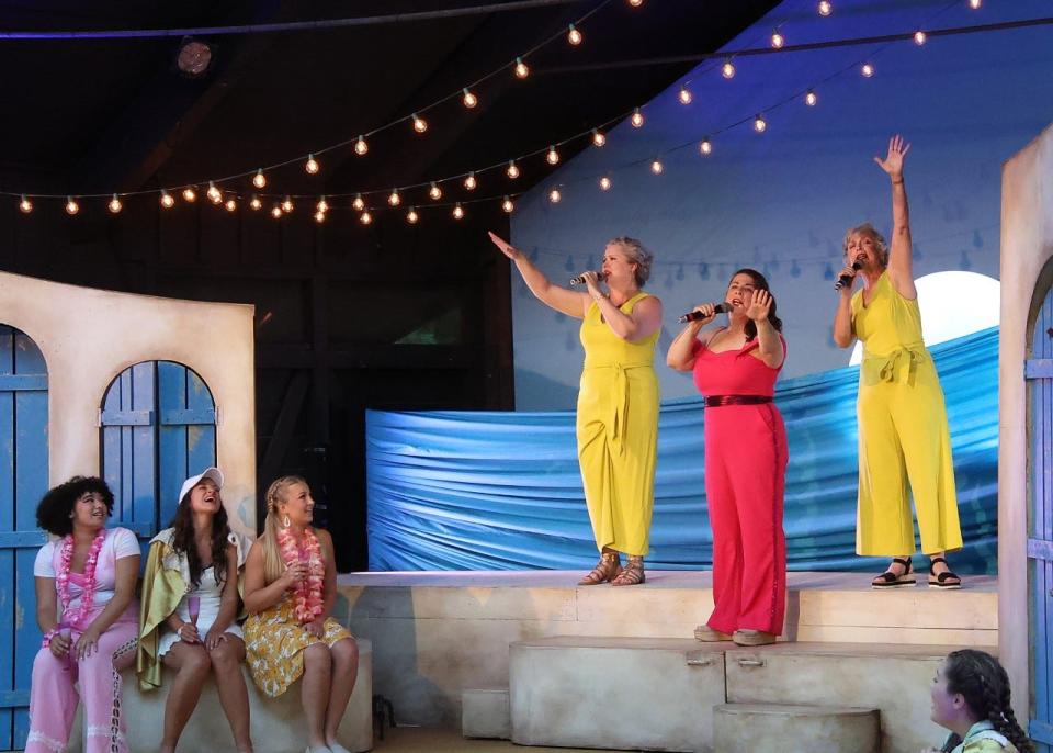 The ABBA-fueled romantic-comedy musical "Mamma Mia!" plays on the outdoor stage at Cape Rep Theatre in Brewster.