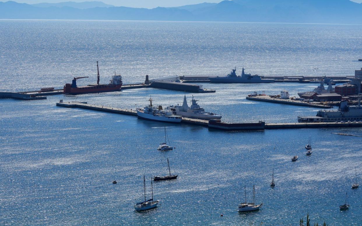 Russian cargo ship Lady R (top left) docked inside Simon's Town Naval Base in Cape Town, South Africa, in December 2022 - NIC BOTHMA/EPA-EFE/SHUTTERSTOCK