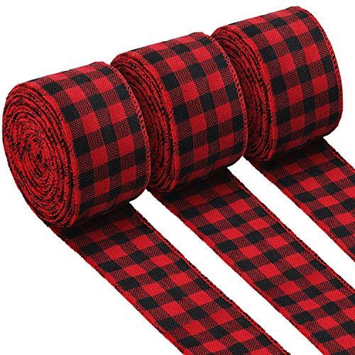 Buffalo Plaid Wired Edge Ribbon (3-Pack)