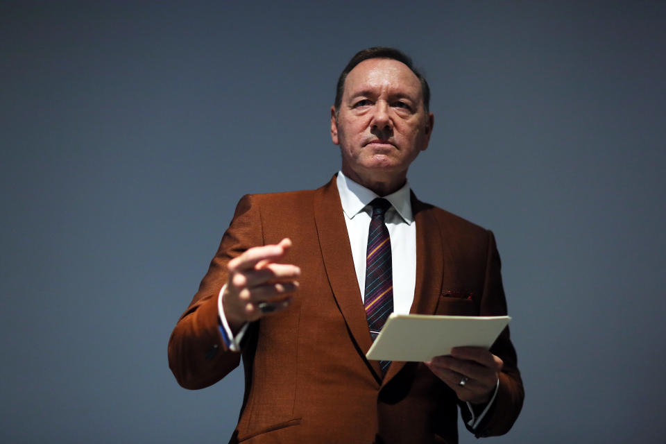 En 2019, el actor Kevin Spacey estuvo en Roma para leer la obra "The Boxer - La nostalgia del poeta" (Getty Images)