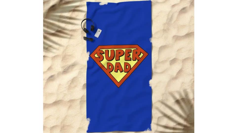 Super Dad Badge Beach Towel - Society6