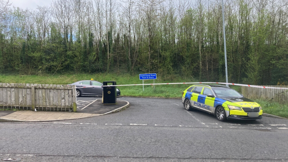 Scene of the shooting on the Rathfriland Road in Banbridge