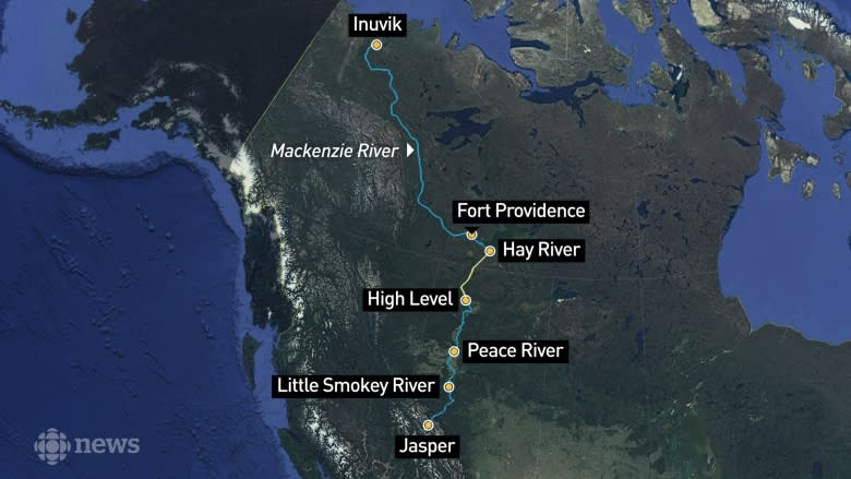 From pedal to paddle: 2 men hauling canoe 1,200 km by bike to Mackenzie River