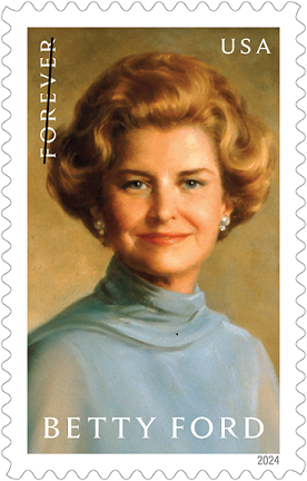 The U.S. Postal Service revealed the design of a commemorative stamp celebrating the life of former First Lady Betty Ford at the White House Wednesday.