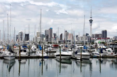 A view of the city skyline from Westhaven in Auckland October 23, 2011. REUTERS/Jacky Naegelen/File Photo