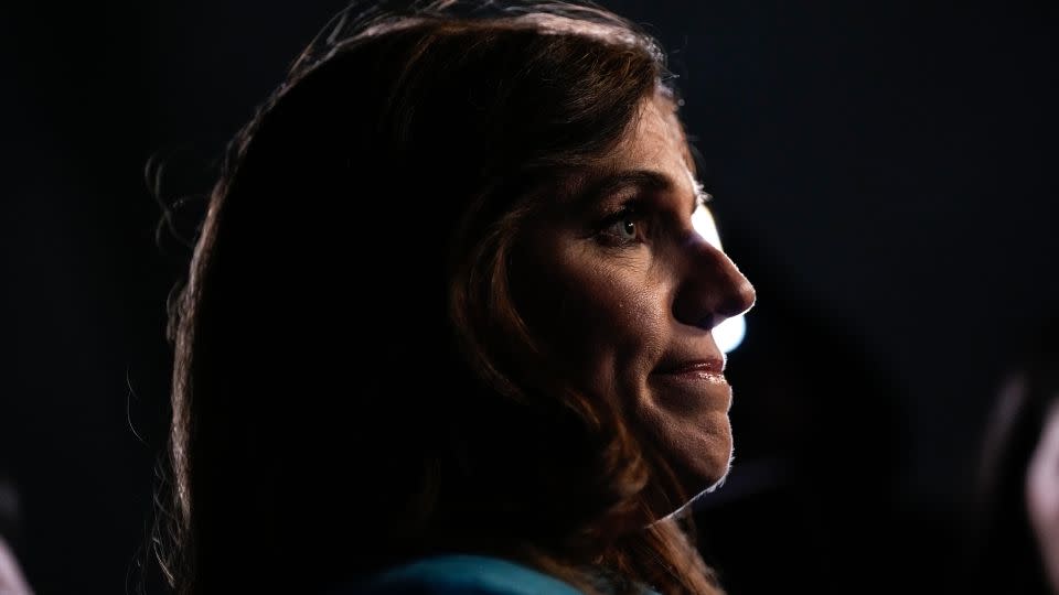 Rep. Nancy Mace, a Republican from South Carolina, talks to reporters outside the US Capitol on November 1, 2023. - Drew Angerer/Getty Images