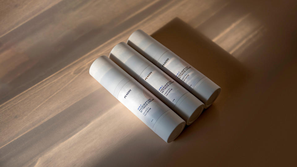 Peachy offers three levels of retinoid creams for beginner, intermediate, and advanced users. - Credit: Peachy