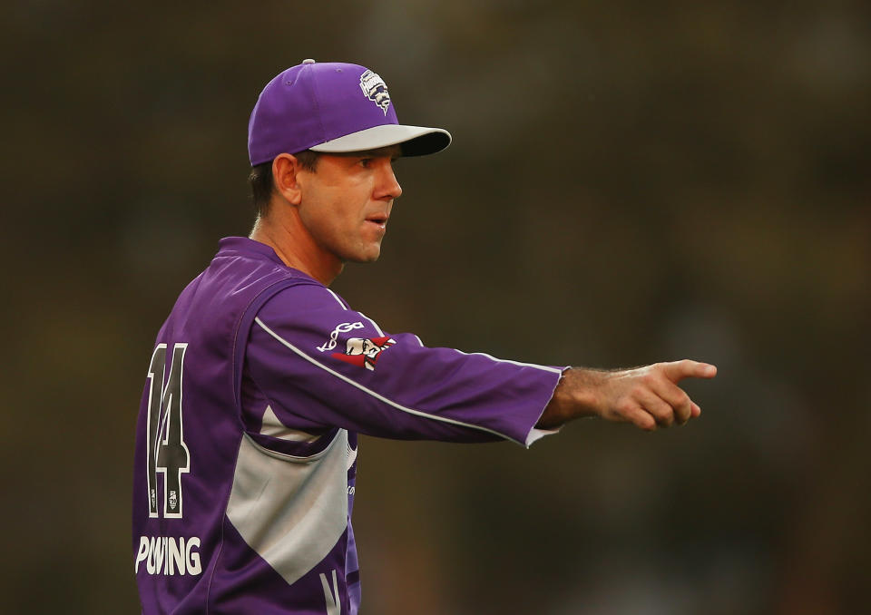 Ricky Ponting, pictured here in action for the Hobart Hurricanes in 2013.