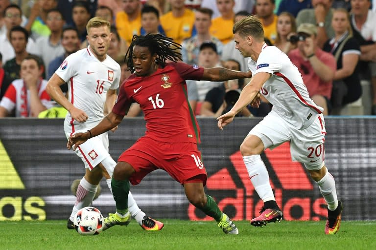 "Portugal's prodigal son" and "the golden kid" were two of the headlines after Renato Sanches' (C) stunning equaliser and calm from the penalty spot kept Portugal on course for Euro 2016 glory