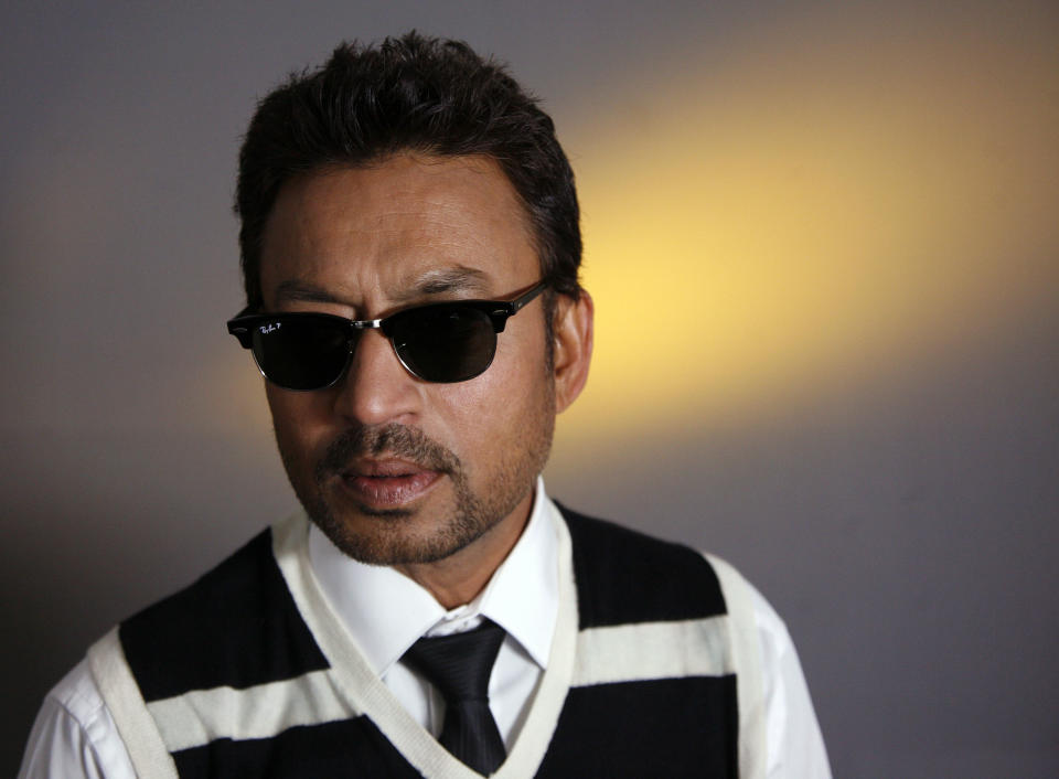 Actor Irrfan Khan poses for a portrait Tuessday, Nov. 2, 2010 in New York.  (AP Photo/Jeff Christensen)