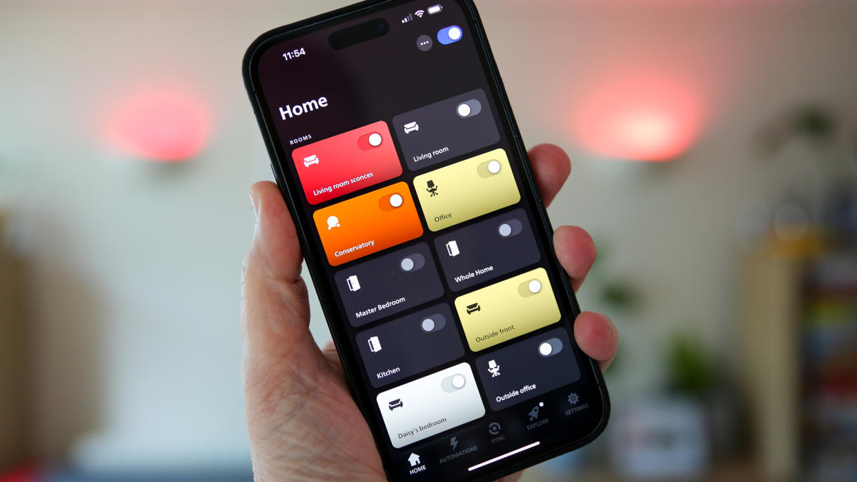  Philips Hue app running on iPhone. 