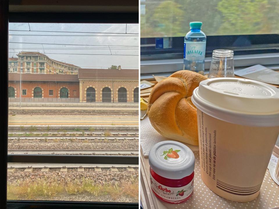 Morning breakfast on the Nightjet train