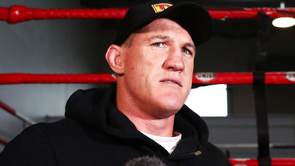 Paul Gallen's acrimonious relationship with Justis Huni's camp has continued to flare up ahead of their June 16 bout. (Photo by Chris Hyde/Getty Images)