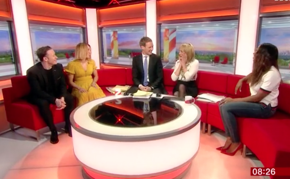 The couch was packed on BBC Breakfast. Photo: BBC Breakfast