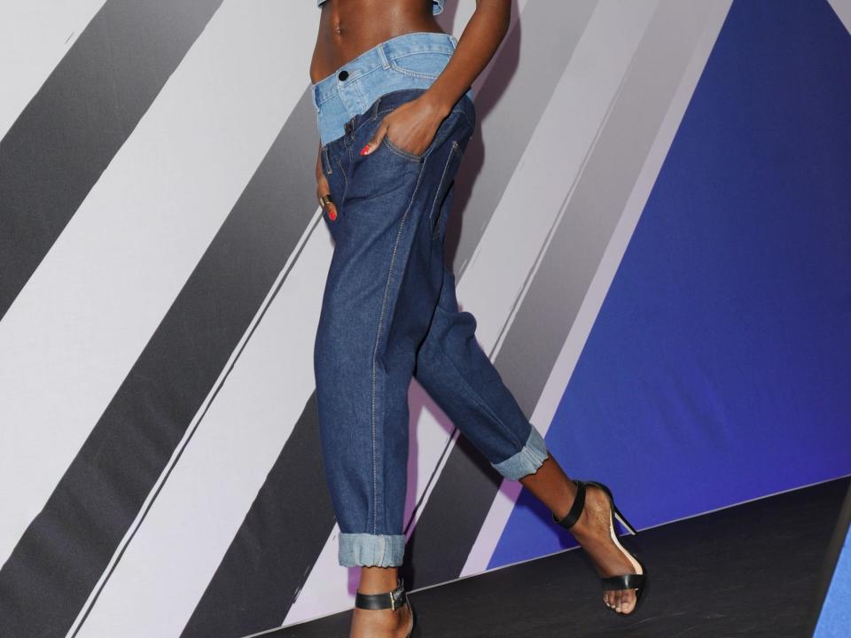 layered jeans designed by Rihanna