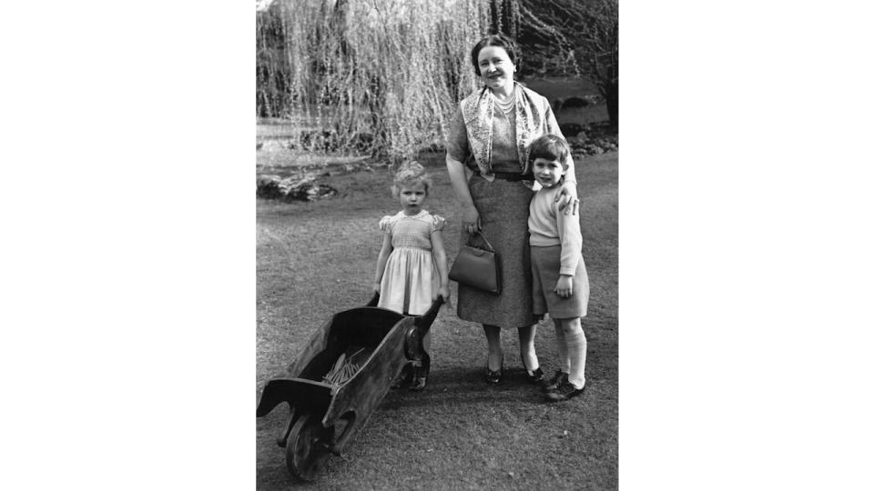 queen mother gardening with charles and anne 