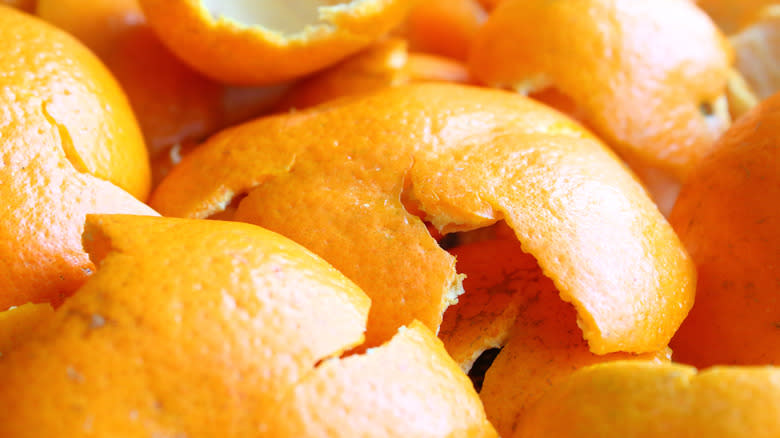 a pile of tangerine peels