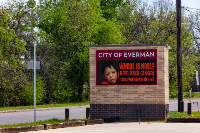 <p>Madeleine Cook/Star-Telegram via AP</p> A sign displayed outside the Everman Civic Center, Tuesday, March 26, 2023.