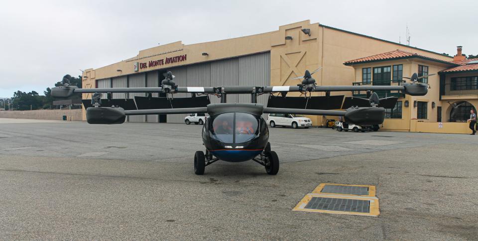 The Aska A5 flying car prototype viewed from the frot.  