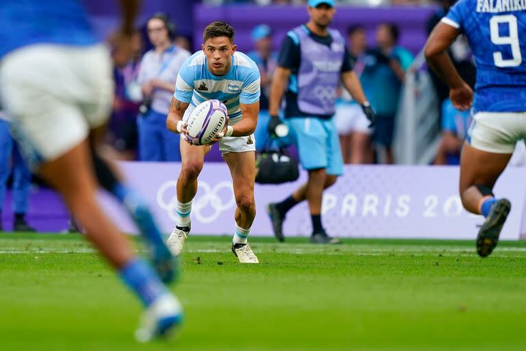 La mirada de Marcos Moneta en el objetivo, en el encuentro ante Samoa, donde los Pumas mejoraron notablemente