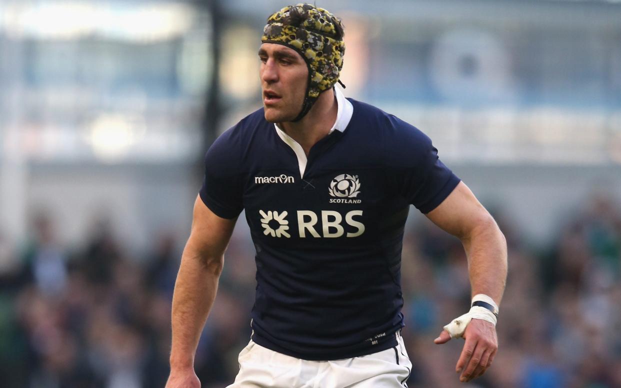 Kelly Brown of Scotland looks on during the RBS Six Nations match between Ireland and Scotland at the Aviva Stadium on February 2, 2014 in Dublin, Ireland. - GETTY IMAGES