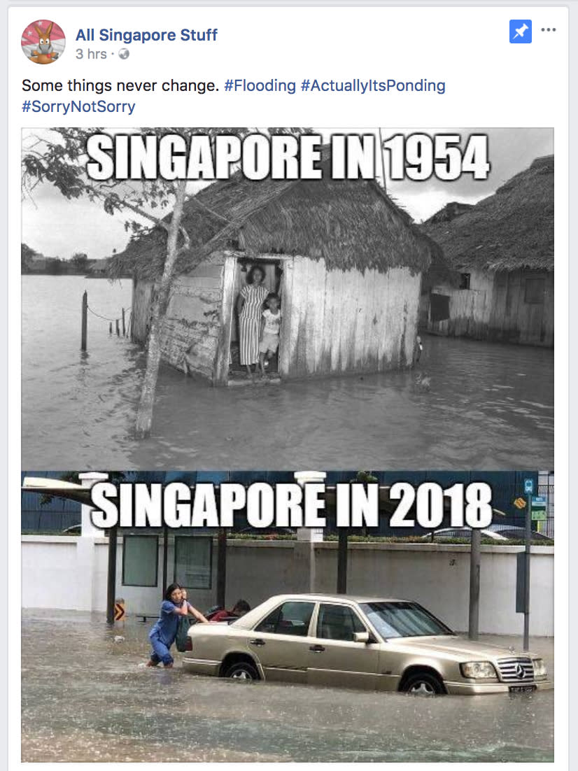 Hilarious posts on the flash floods in Singapore