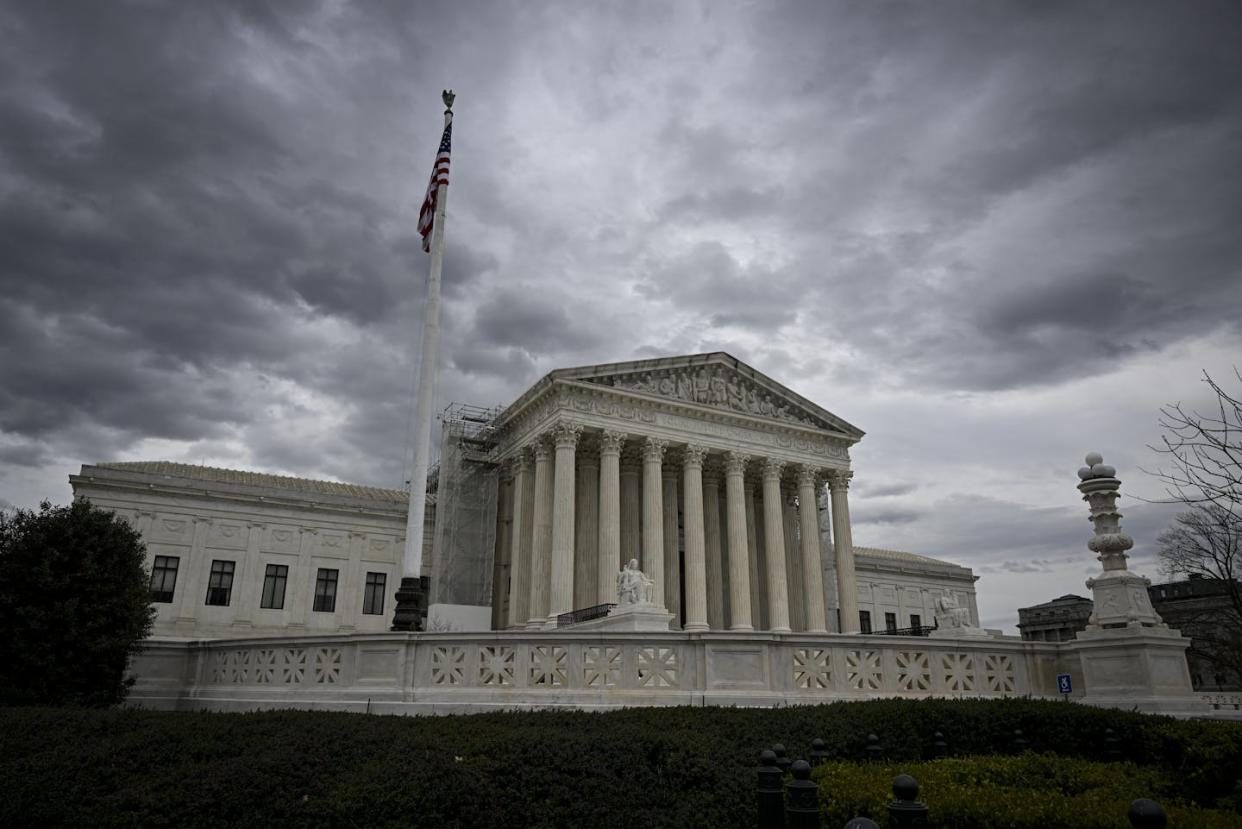 Clouds float over the Supreme Court building on March 15, 2024. <a href="https://www.gettyimages.com/detail/news-photo/the-supreme-court-of-the-united-states-building-is-seen-in-news-photo/2079442702" rel="nofollow noopener" target="_blank" data-ylk="slk:Celal Gunes/Anadolu via Getty Images;elm:context_link;itc:0;sec:content-canvas" class="link ">Celal Gunes/Anadolu via Getty Images</a>