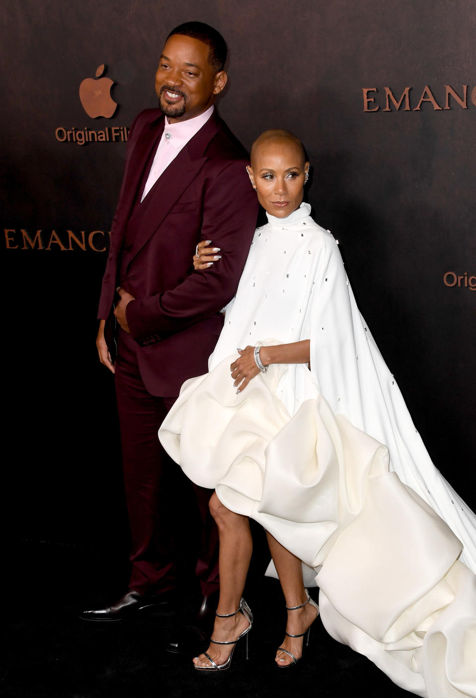 Close-up of Will and Jada at a media event arm-in-arm