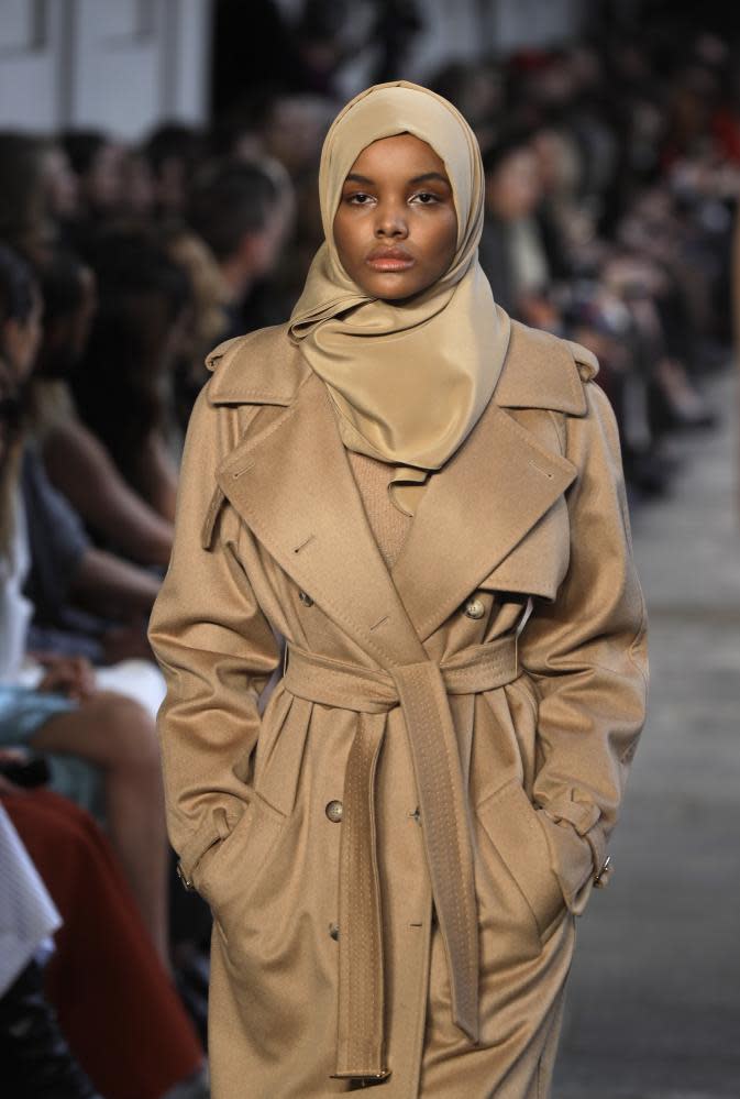 Aden walks in the Max Mara show, 2018.