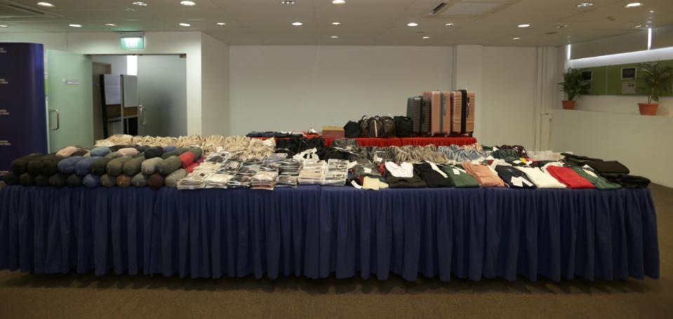 Items recovered from shop thefts across Singapore. (Photo: Singapore Police Force)