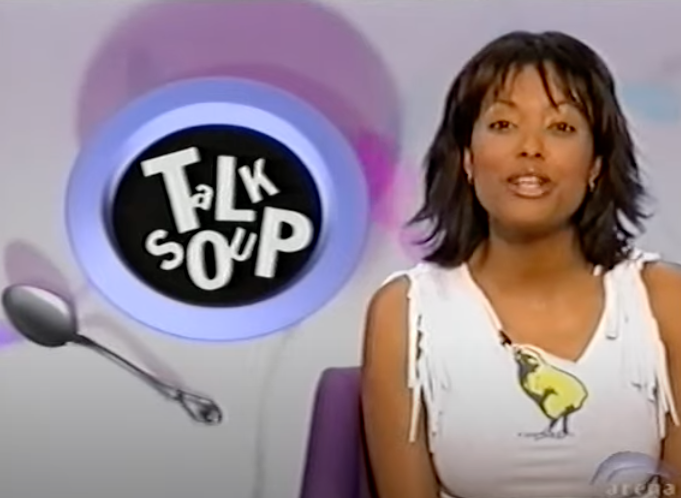 Closeup of Aisha Tyler on "Talk Soup"