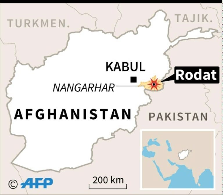 Map of Afghanistan locating Rodat district, Nangarhar province